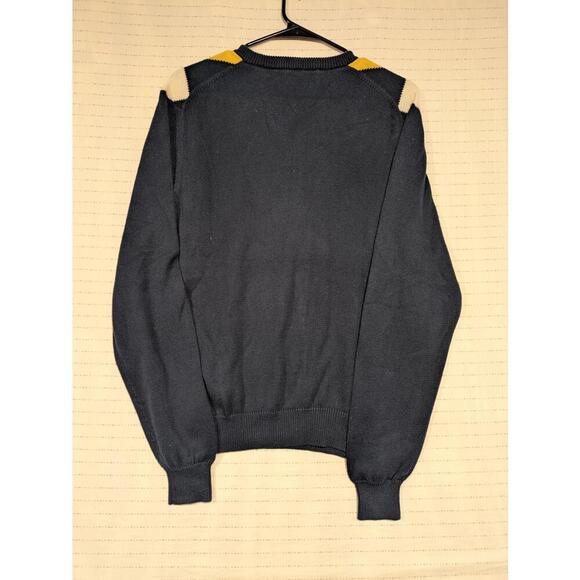 Brooks Brothers Country Club Men's Argyle V-Neck Sweater - Yellow & Navy - Picture 9 of 9